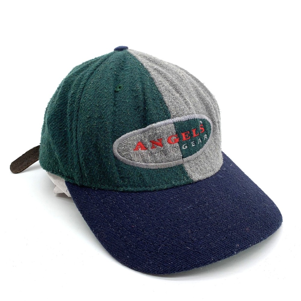 Vintage California Angels Hat Cap Strap Back One Size Green MLB American Needle